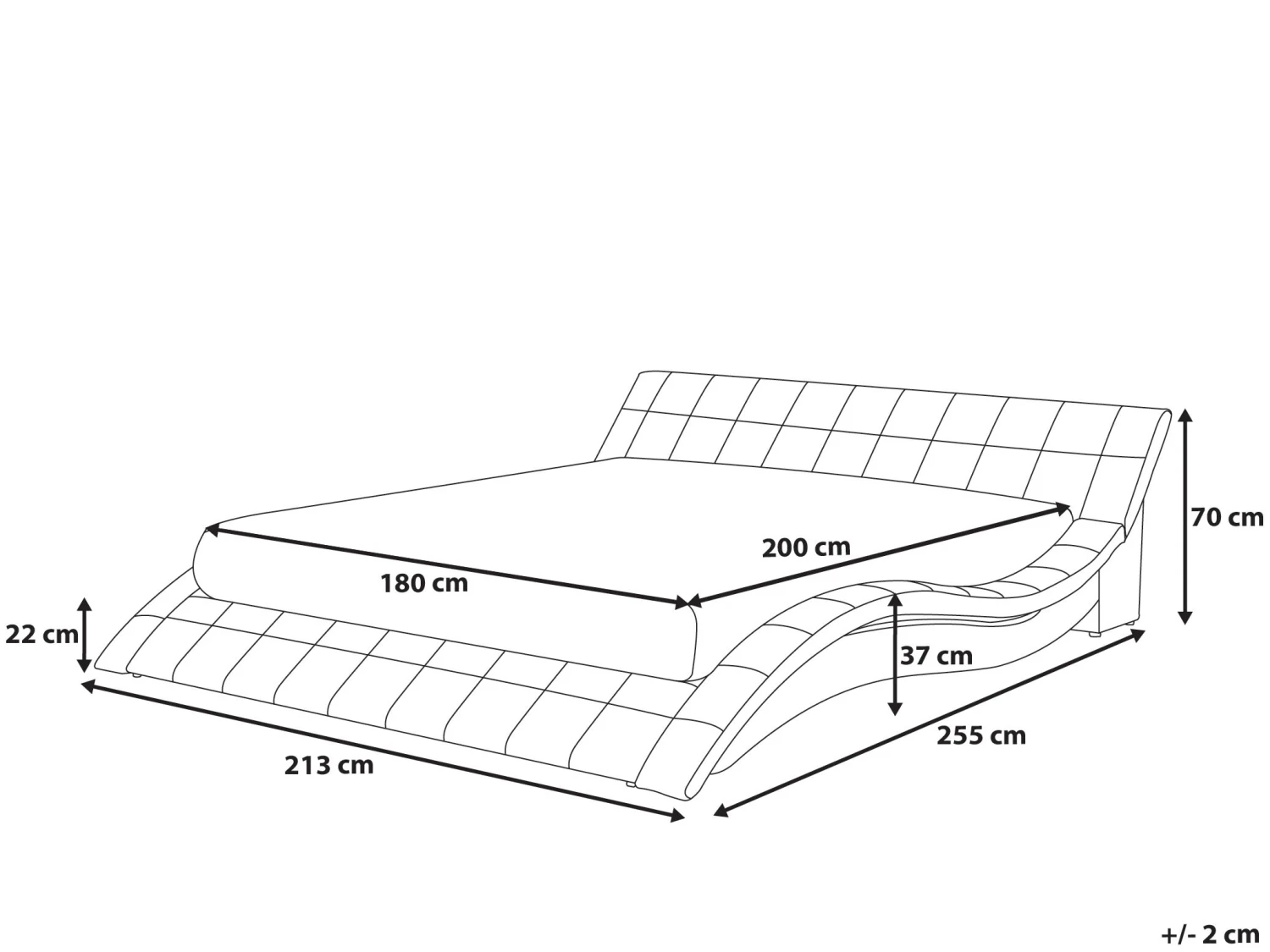 Parisänky Nahka Valkoinen 180 X 200 Cm VICHY - Image 8