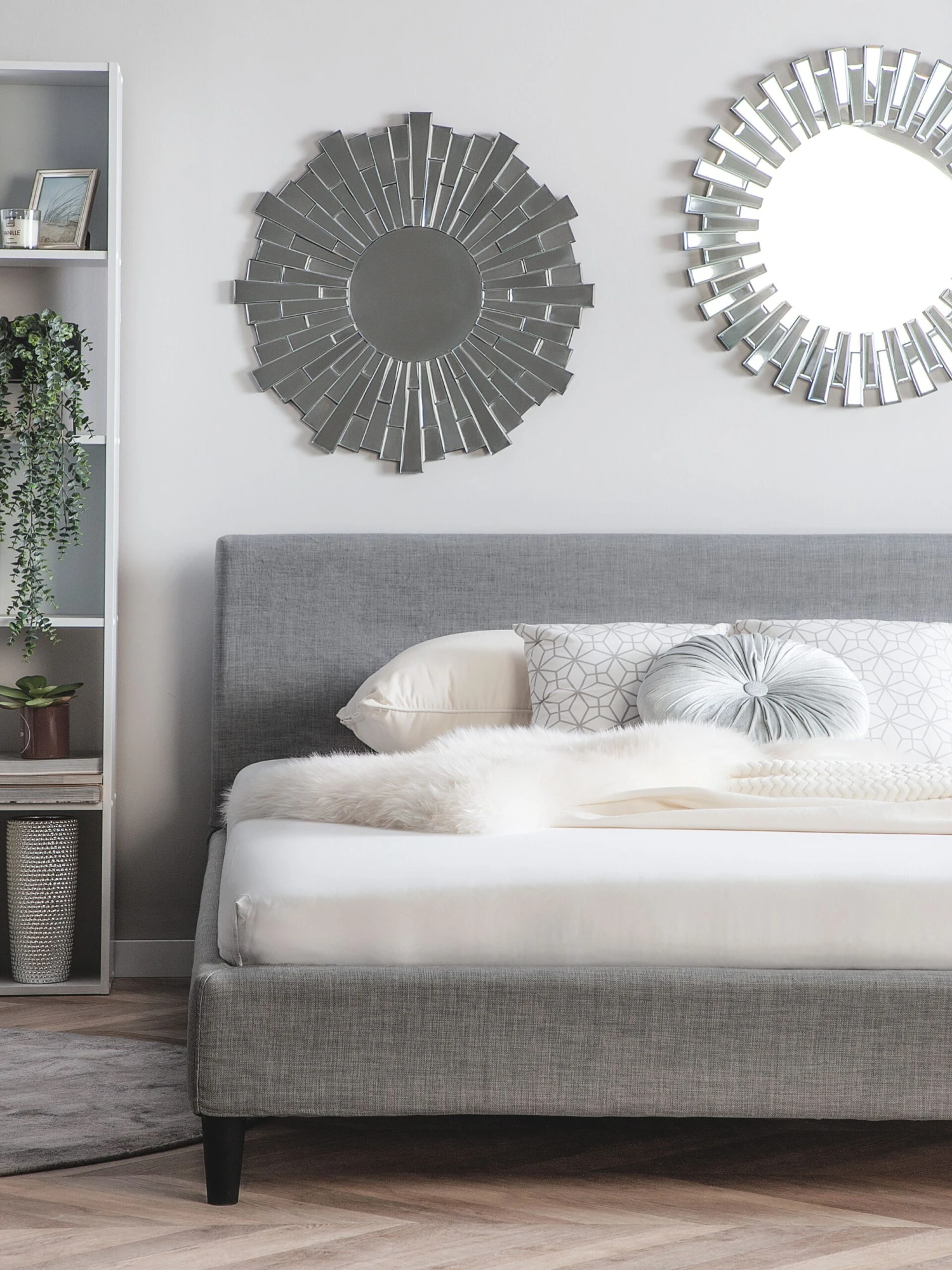 Sänky Kangas Vaaleanharmaa FITOU Useita Kokoja - Image 3