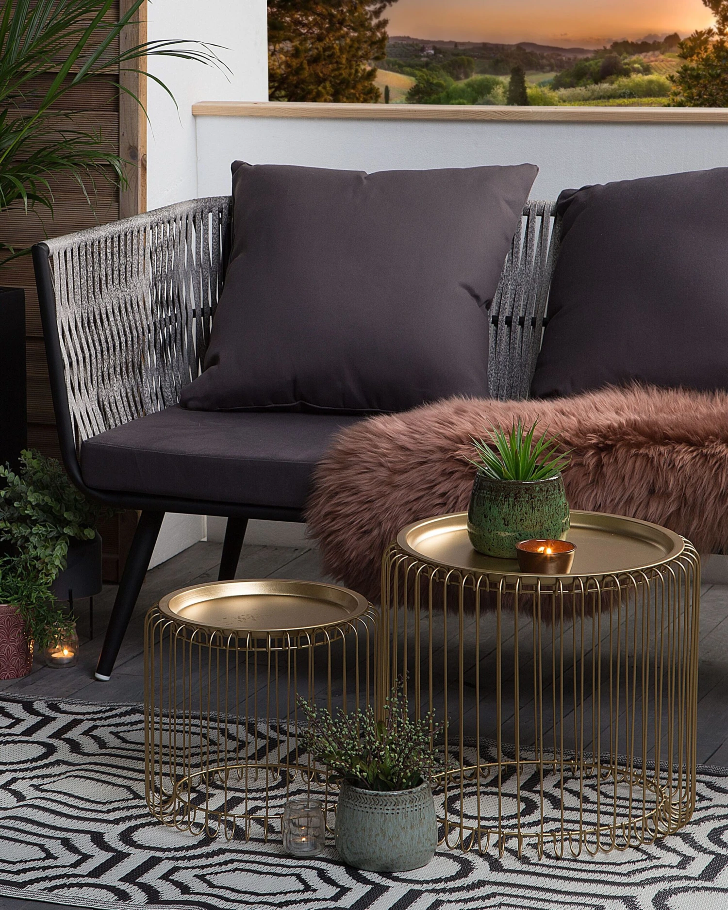 Ulkomatto Kaksipuolinen Musta 90 X 180 Cm BIDAR - Image 2