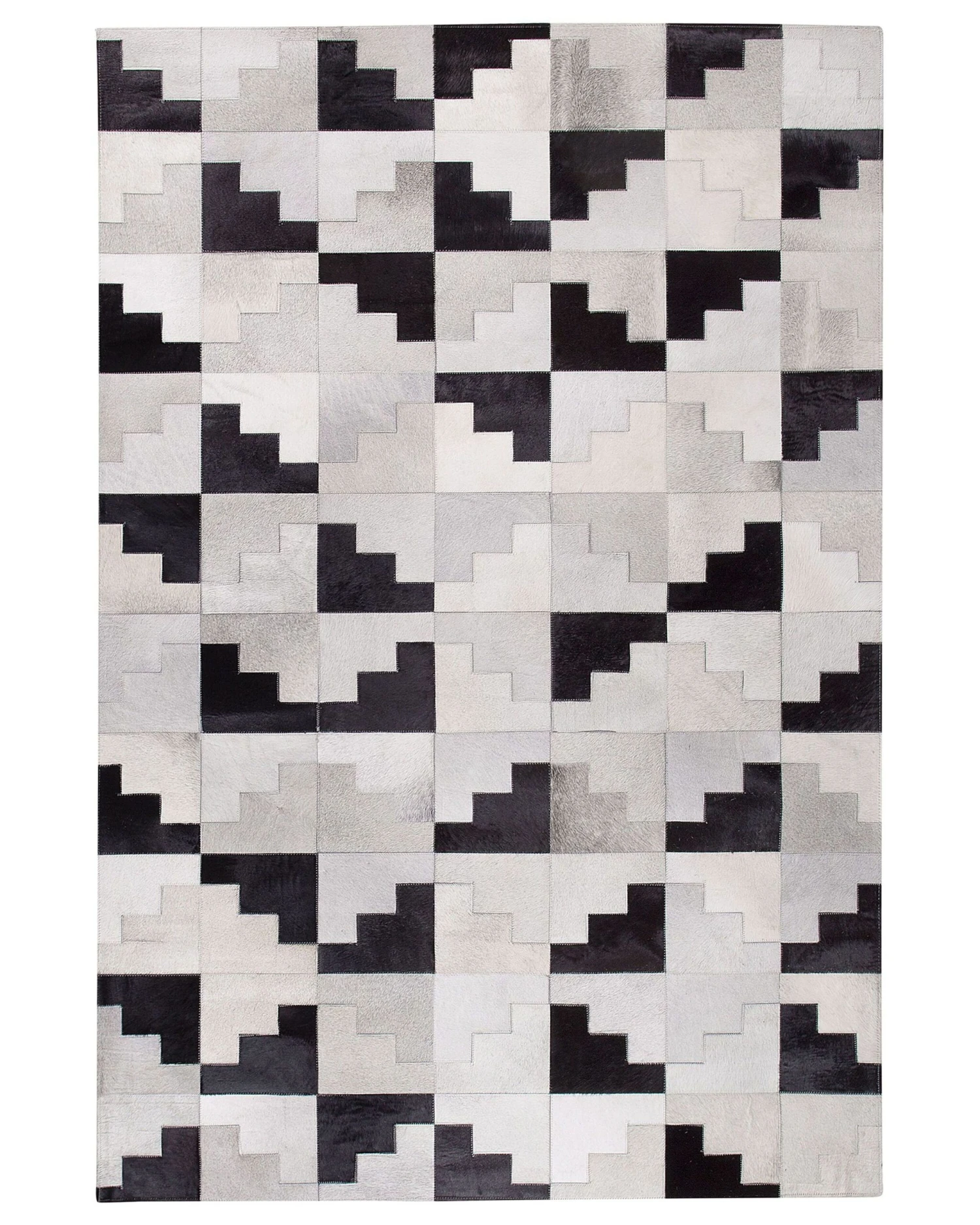 Matto Lehmännahka Musta/harmaa EFIRLI Useita Kokoja 6 Matto Lehmännahka Musta/harmaa EFIRLI Useita Kokoja - Image 4