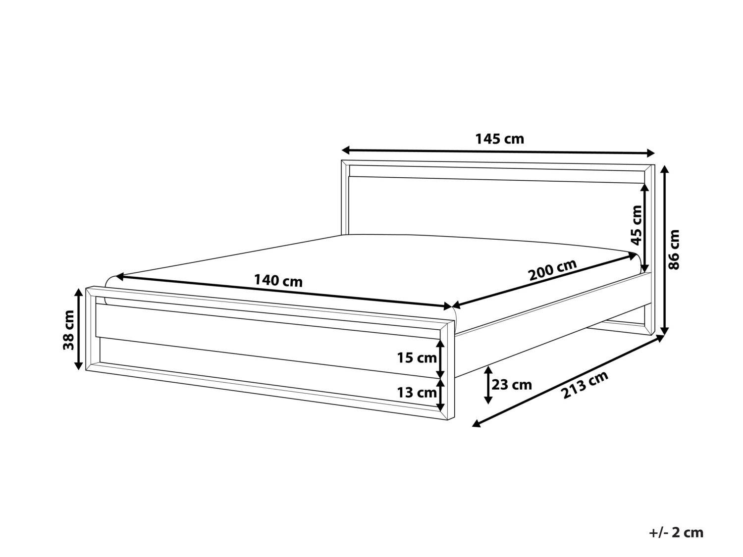 Sänky Tumma Puu GIULIA Useita Kokoja - Image 8