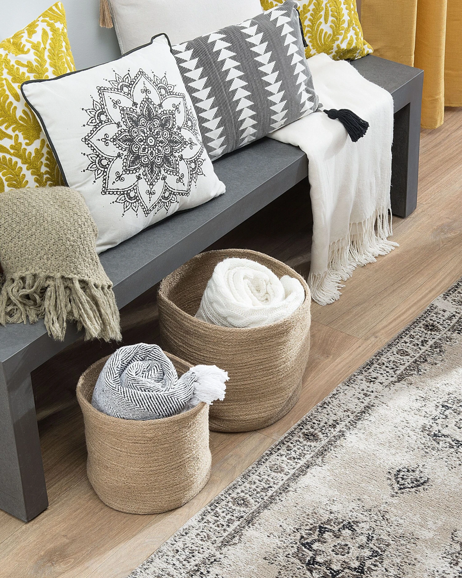 Matto Puuvilla Harmaa ALMUS Useita Kokoja 4 Matto Puuvilla Harmaa ALMUS Useita Kokoja - Image 2