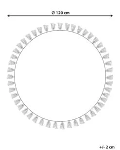 Matto Puuvilla Kermanvalkoinen/vihreä ø 120 Cm IRICE -Koti Kaluste undef src sa picid 756566 type whitesh image