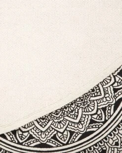 Matto Puuvilla Kermanvalkoinen/musta ø 120 Cm HIZAN -Koti Kaluste undef src sa picid 756590 type whitesh image