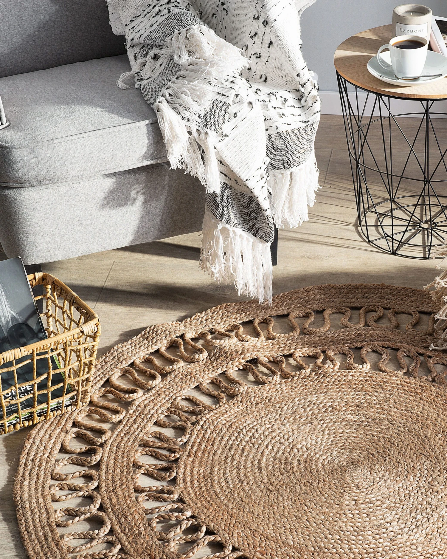 Matto Juutti Beige 120 Cm DIKILI - Image 2