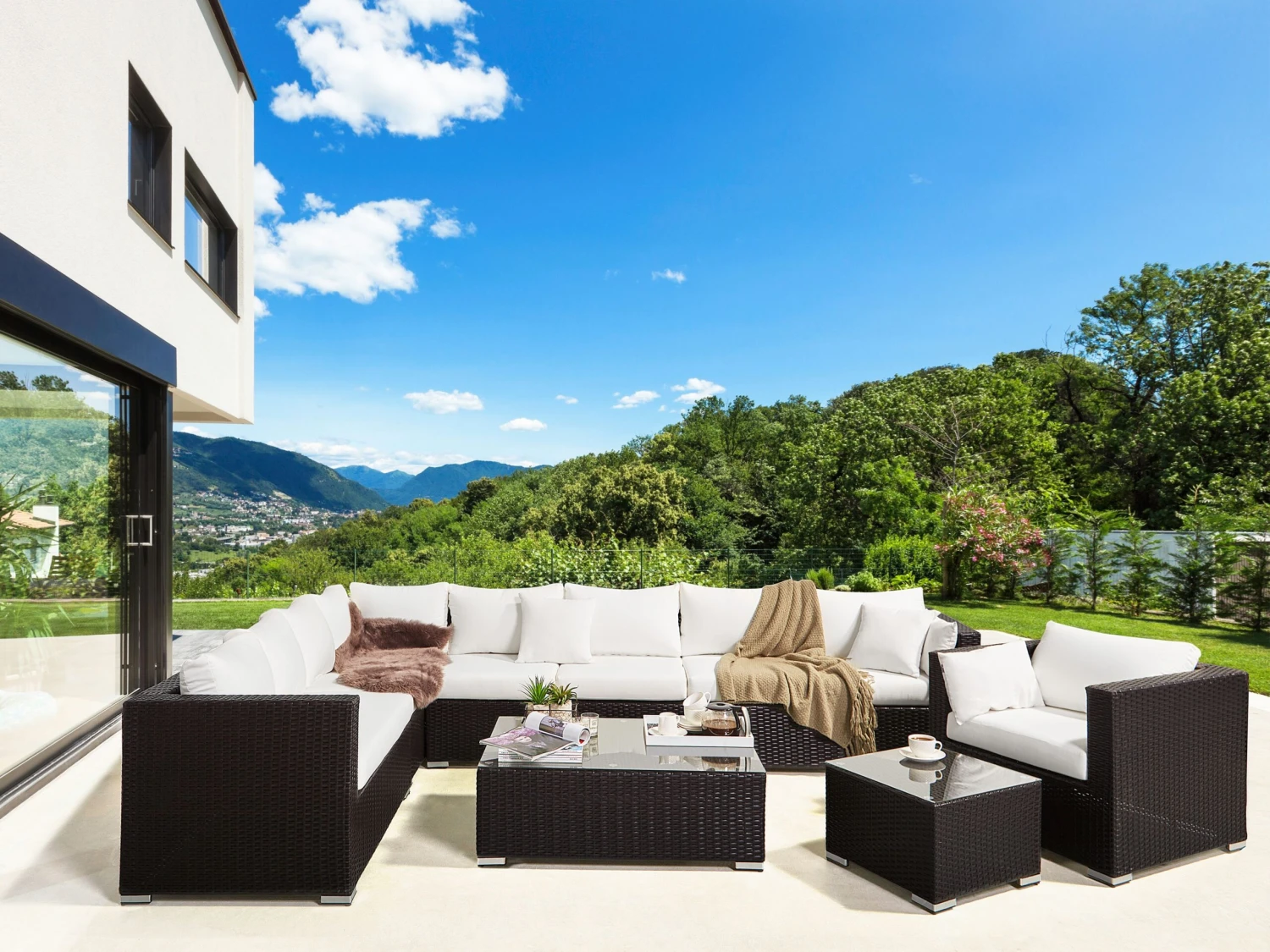 Luonnonvalkoiset Tyynynpäälliset Ulkosohvaryhmälle XXL 4 Luonnonvalkoiset Tyynynpäälliset Ulkosohvaryhmälle XXL - Image 2