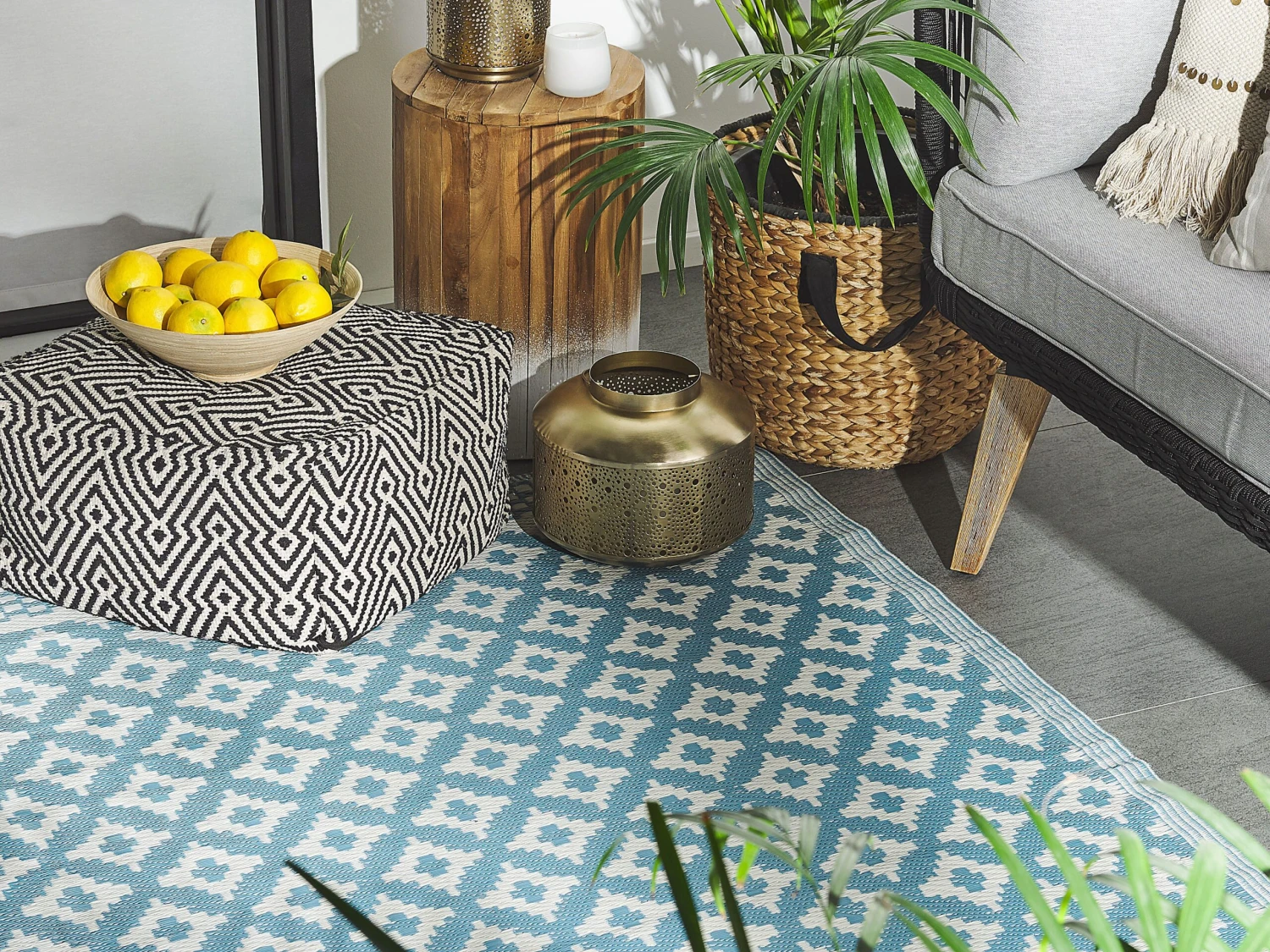 Ulkomatto Vaaleansininen 120 X 180 Cm THANE 4 Ulkomatto Vaaleansininen 120 X 180 Cm THANE - Image 2