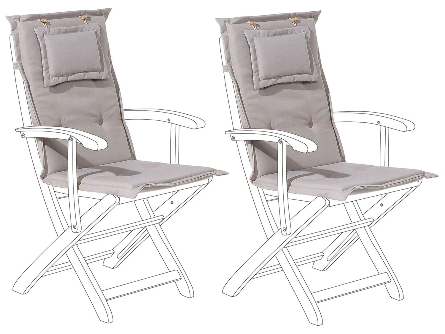 Istuintyyny 2 Kpl Harmaanruskea MAUI