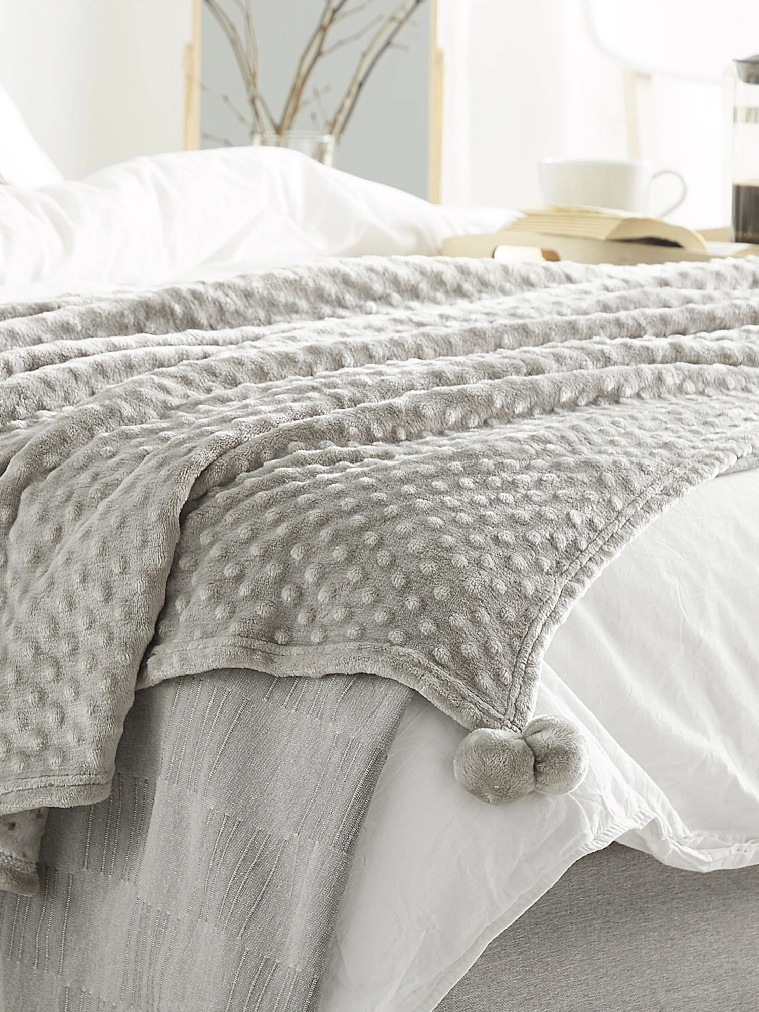 Päiväpeitto Kangas Vaaleanharmaa SAMUR Useita Kokoja - Image 5