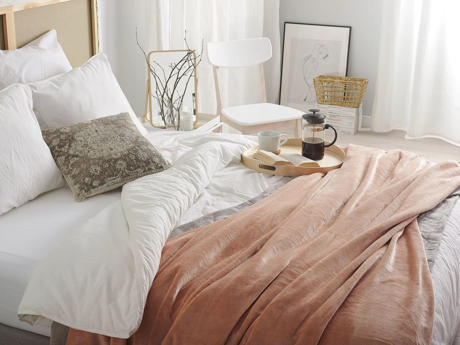 Vaaleanruskea Huopa 200x220cm TERKE II - Image 2