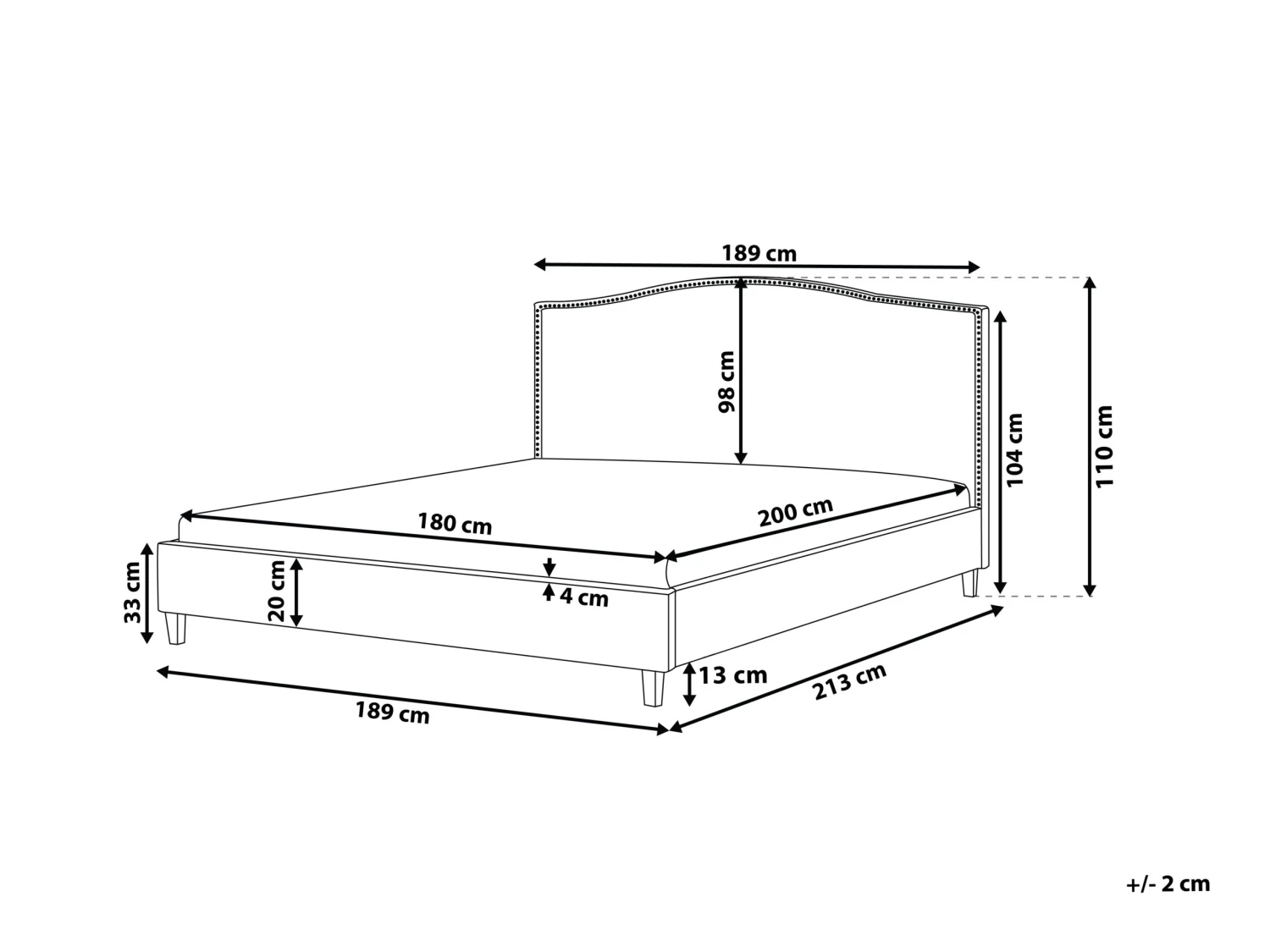 Sänky Kangas Beige MONTPELLIER Useita Kokoja 12 Sänky Kangas Beige MONTPELLIER Useita Kokoja - Image 10
