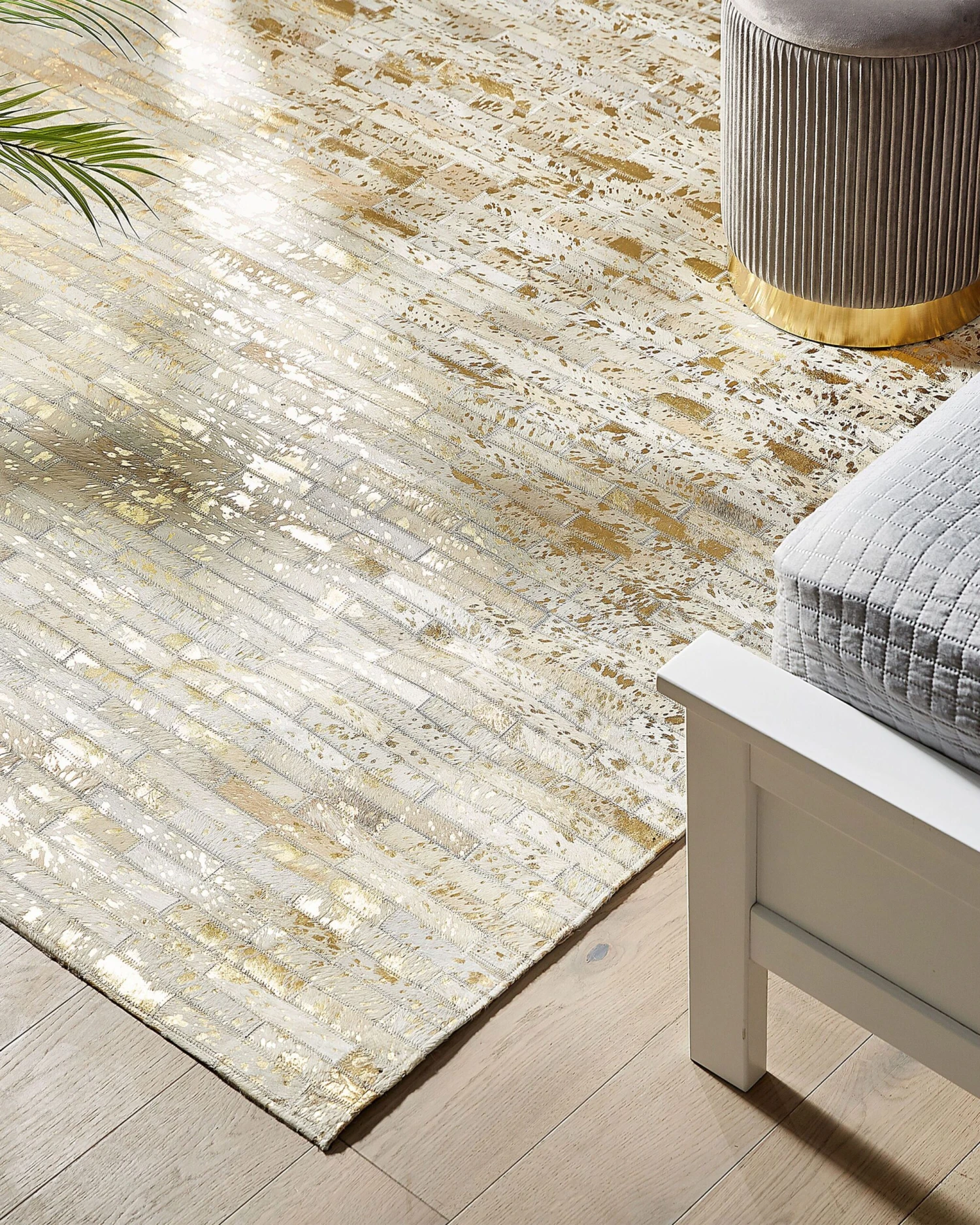 Matto Lehmännahka Beige/kulta TOKUL Useita Kokoja - Image 2