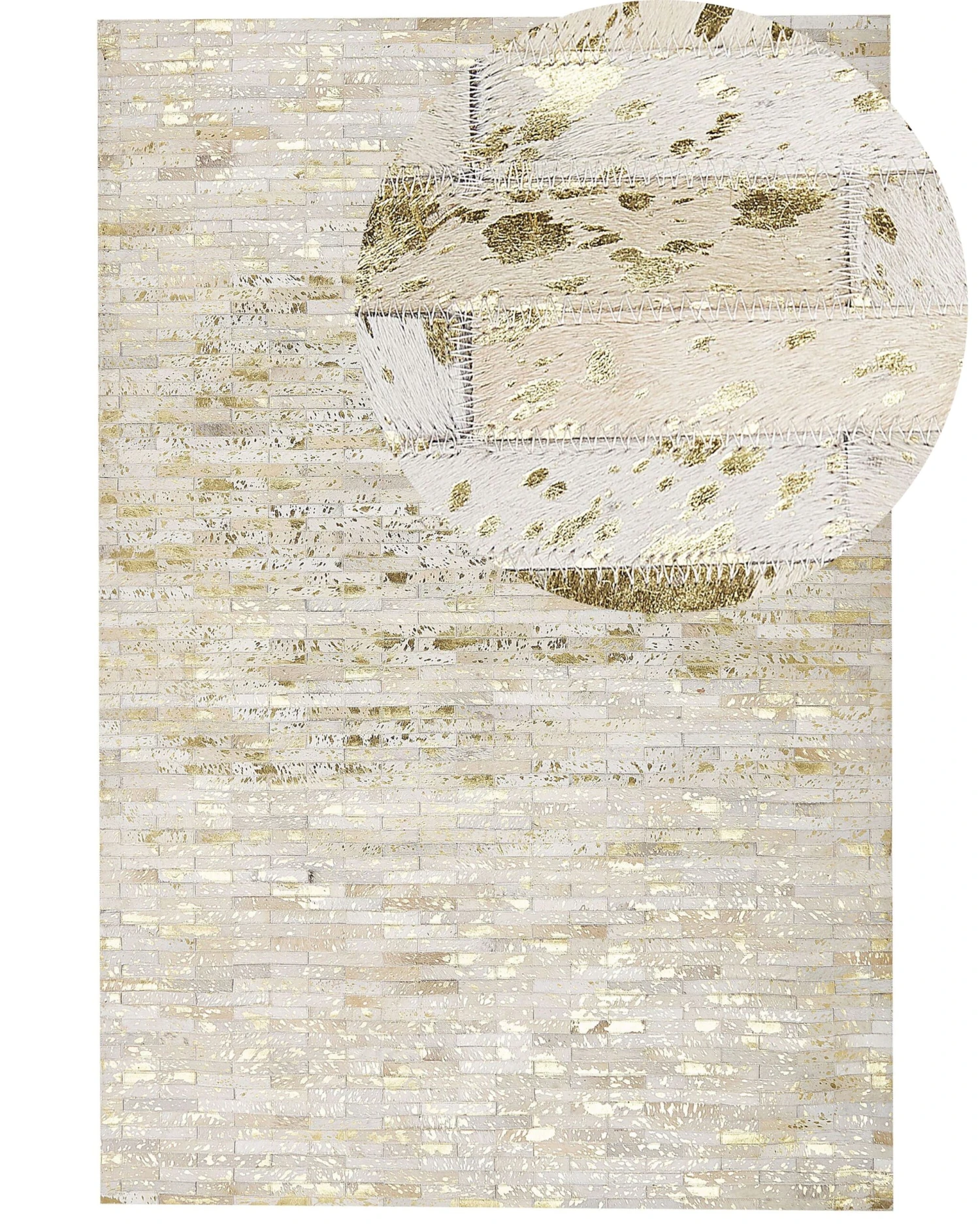 Matto Lehmännahka Beige/kulta TOKUL Useita Kokoja