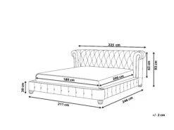 Parisänky Sametti Vaaleanharmaa 180 X 200 Cm CAVAILLON -Koti Kaluste undef src sa picid 791646 type whitesh image