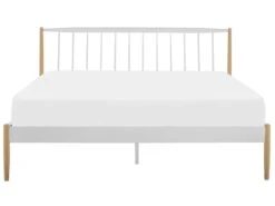 Sänky Metalli Valkoinen/vaalea Puu MAURS Useita Kokoja -Koti Kaluste undef src sa picid 794548 type whitesh image