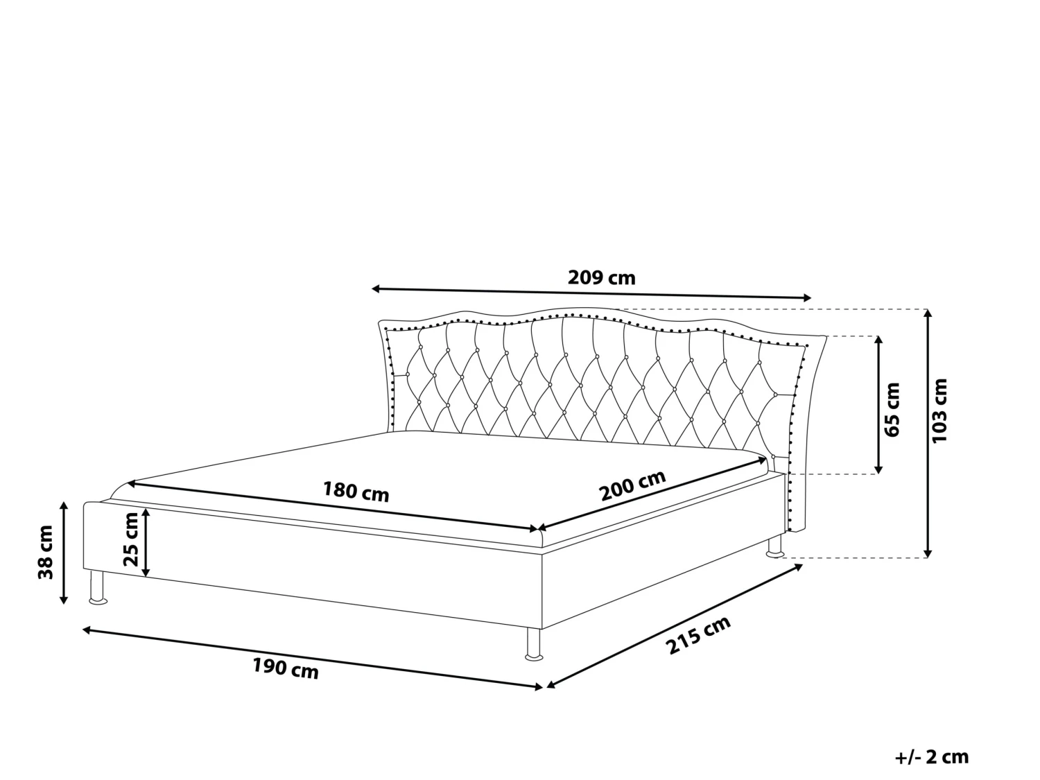 Sänky Keinonahka Valkoinen METZ Useita Kokoja 12 Sänky Keinonahka Valkoinen METZ Useita Kokoja - Image 10