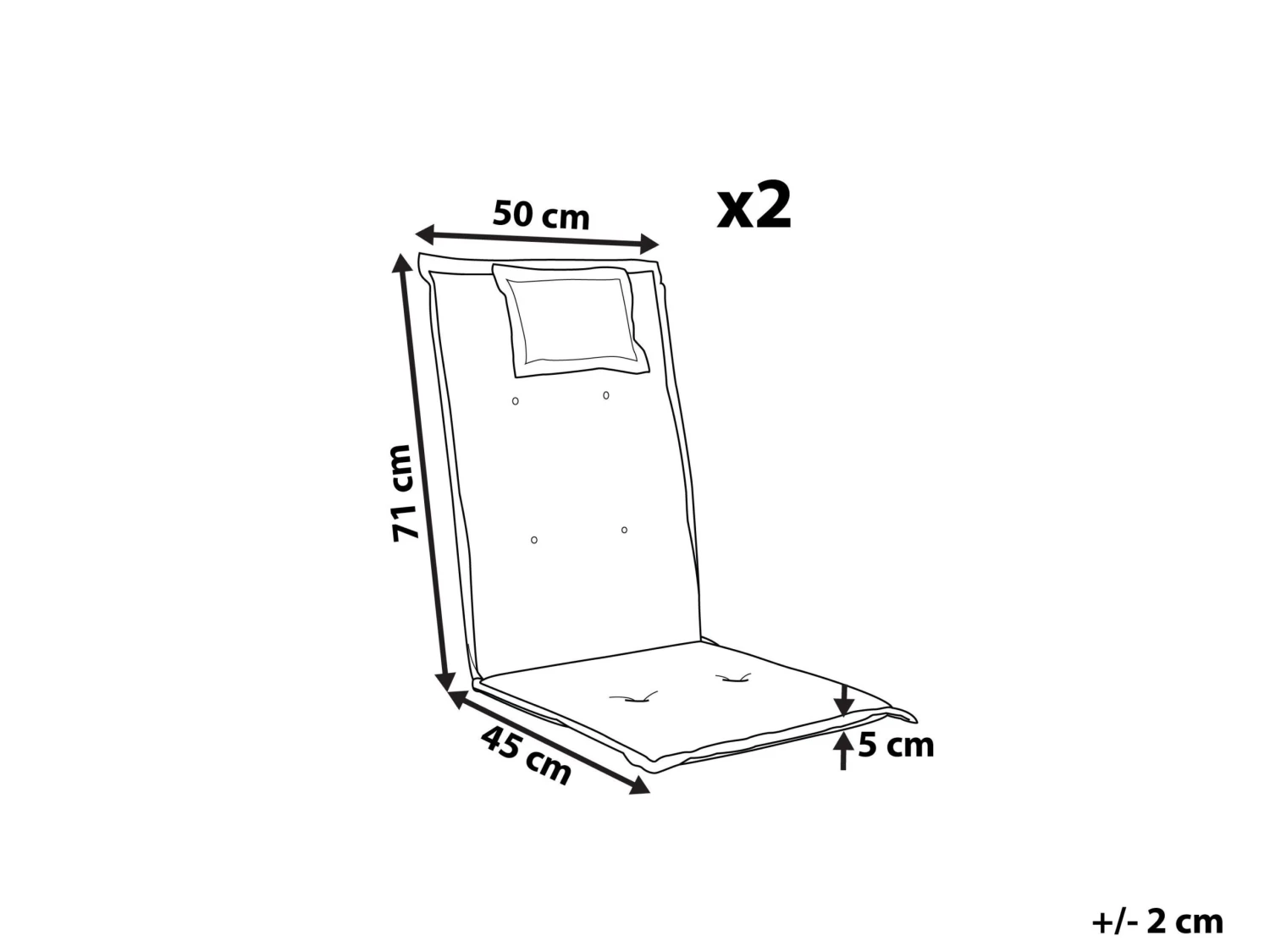 Tuolin Pehmusteet 2kpl Setti Harmaanbeige TOSCANA/JAVA - Image 8