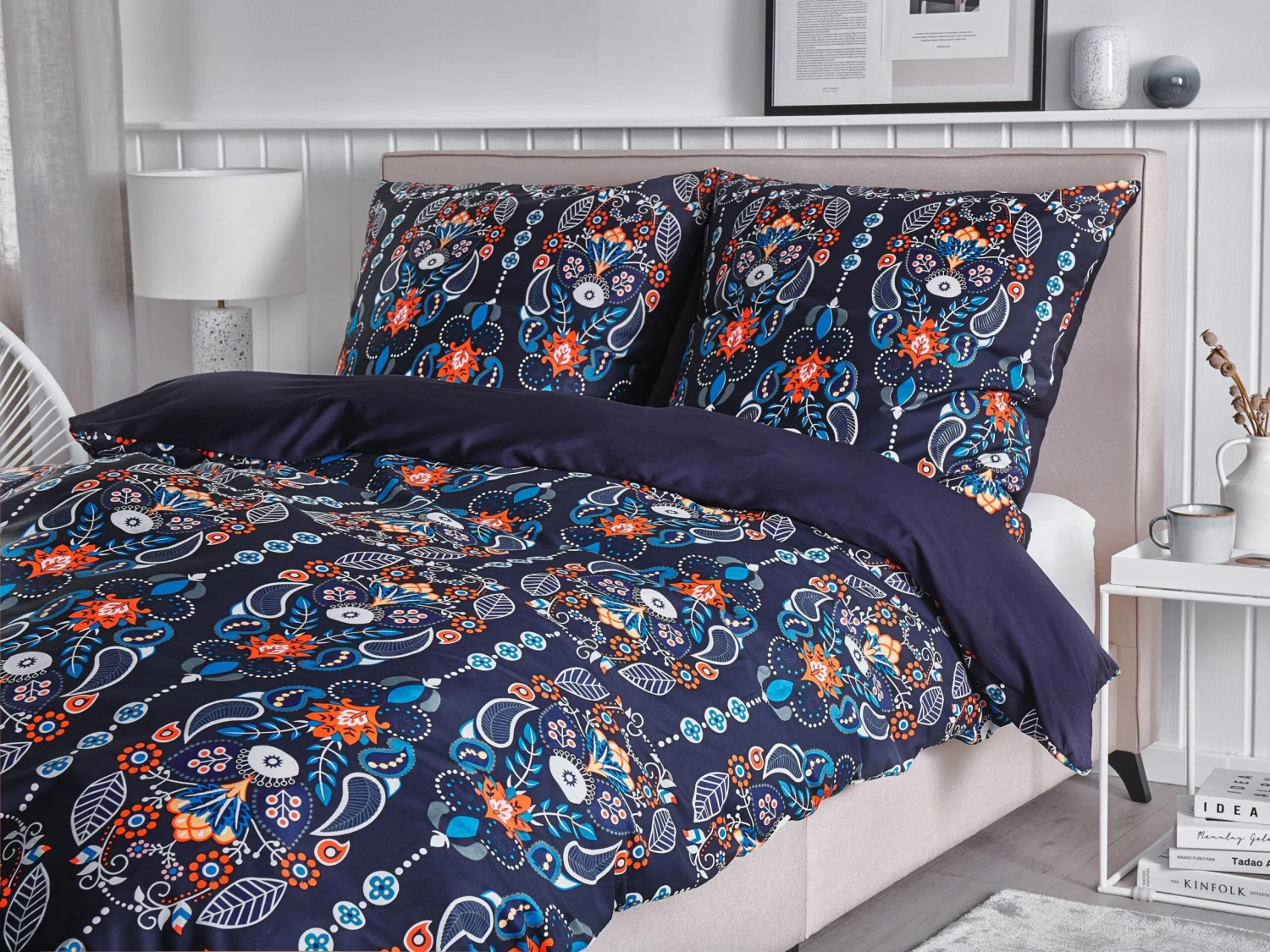 Pussilakanasetti Satiinipuuvilla Tummansininen MADRONA Useita Kokoja - Image 2