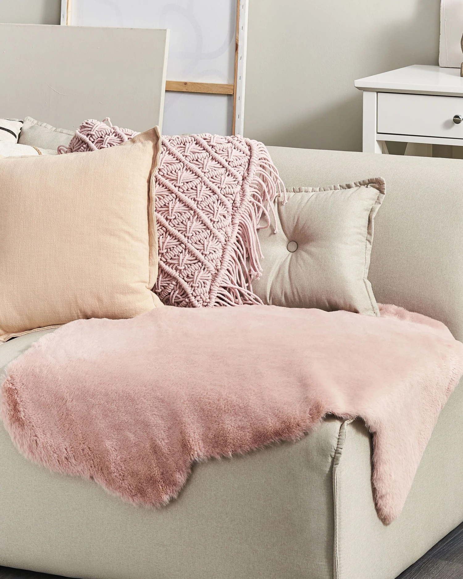 Tekotalja Vaaleanpunainen 60 X 90 Cm UNDARA - Image 2