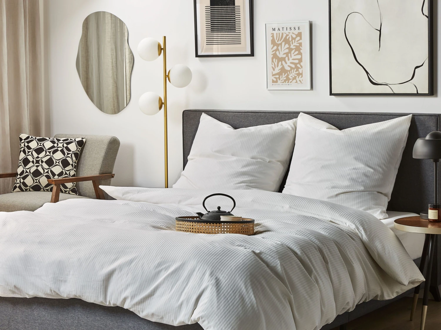 Pussilakanasetti Satiinipuuvilla Valkoinen AVONDALE Useita Kokoja - Image 2