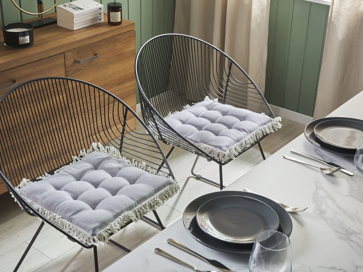 Istuintyyny 40 X 40 Cm Harmaa COLOCASIA - Image 2