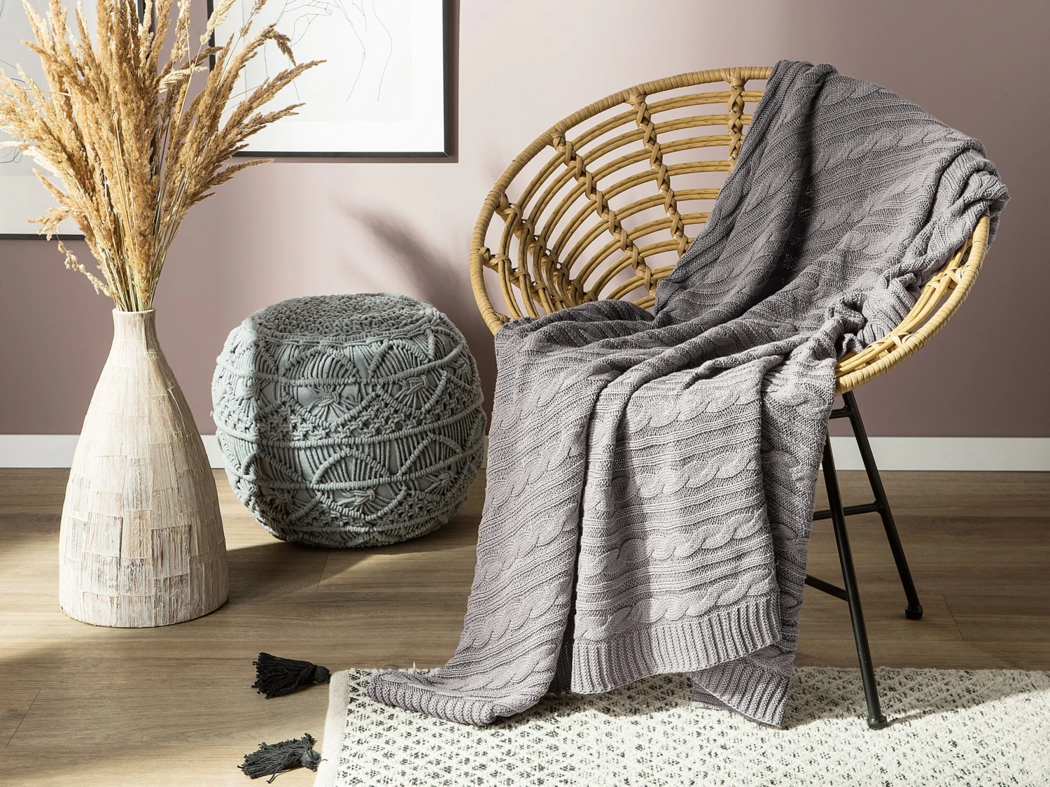 Huopa Puuvilla Vaaleanharmaa 110 X 180 Cm ANAMUR - Image 4