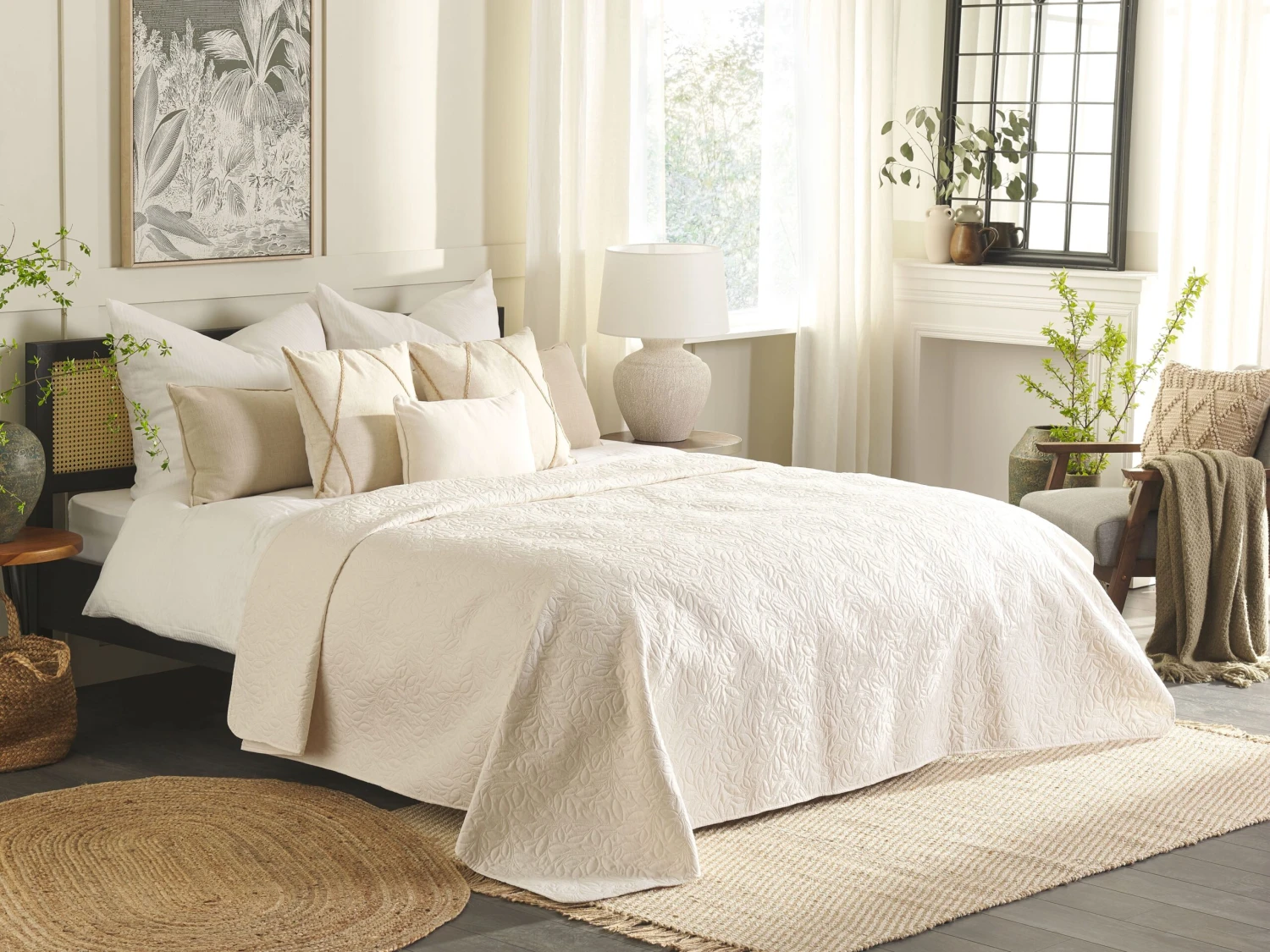 Päiväpeitto Kangas Kermanvalkoinen RUDKHAN Useita Kokoja - Image 2