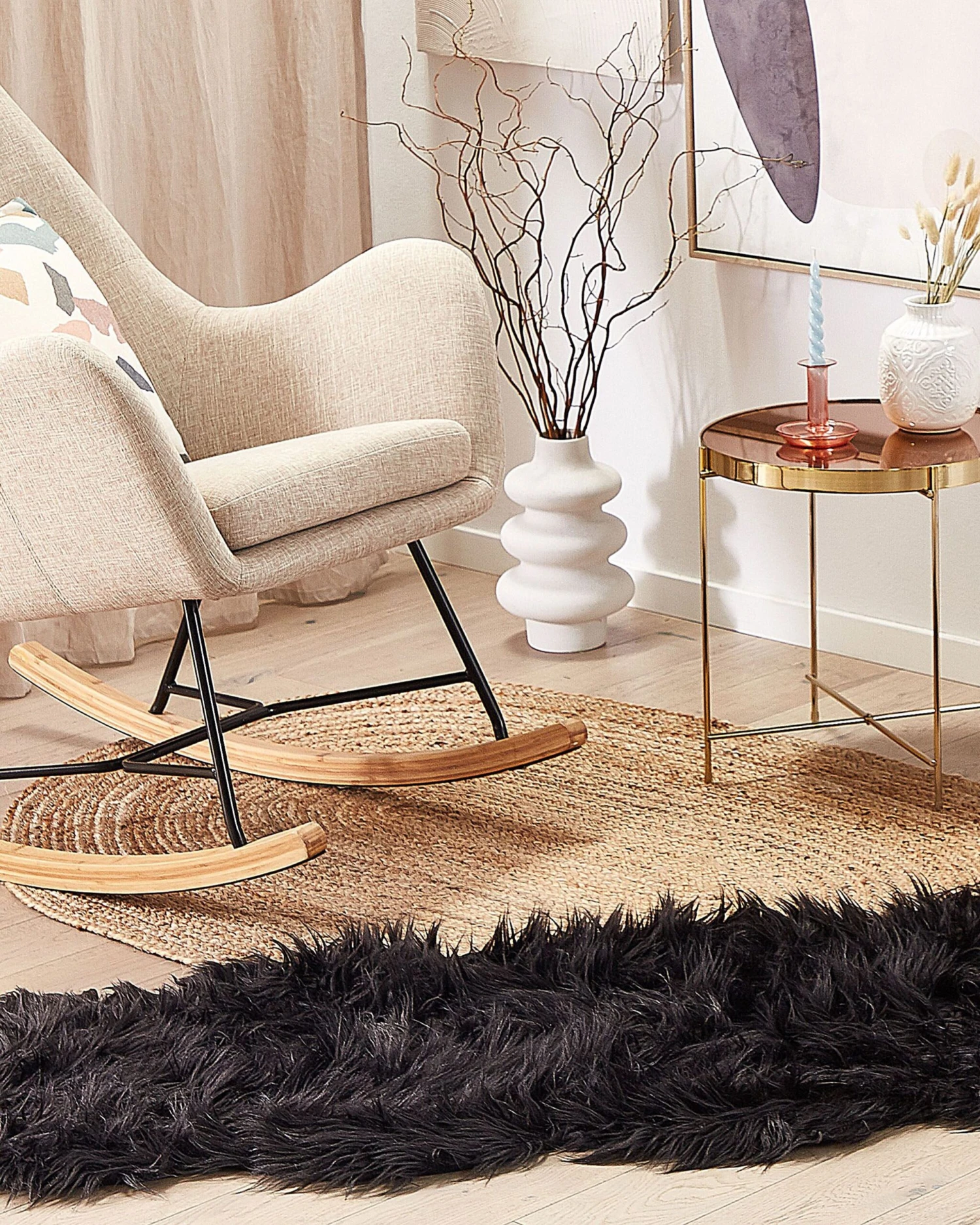 Tekotalja Musta 180 X 60 Cm MAMUNGARI 4 Tekotalja Musta 180 X 60 Cm MAMUNGARI - Image 2