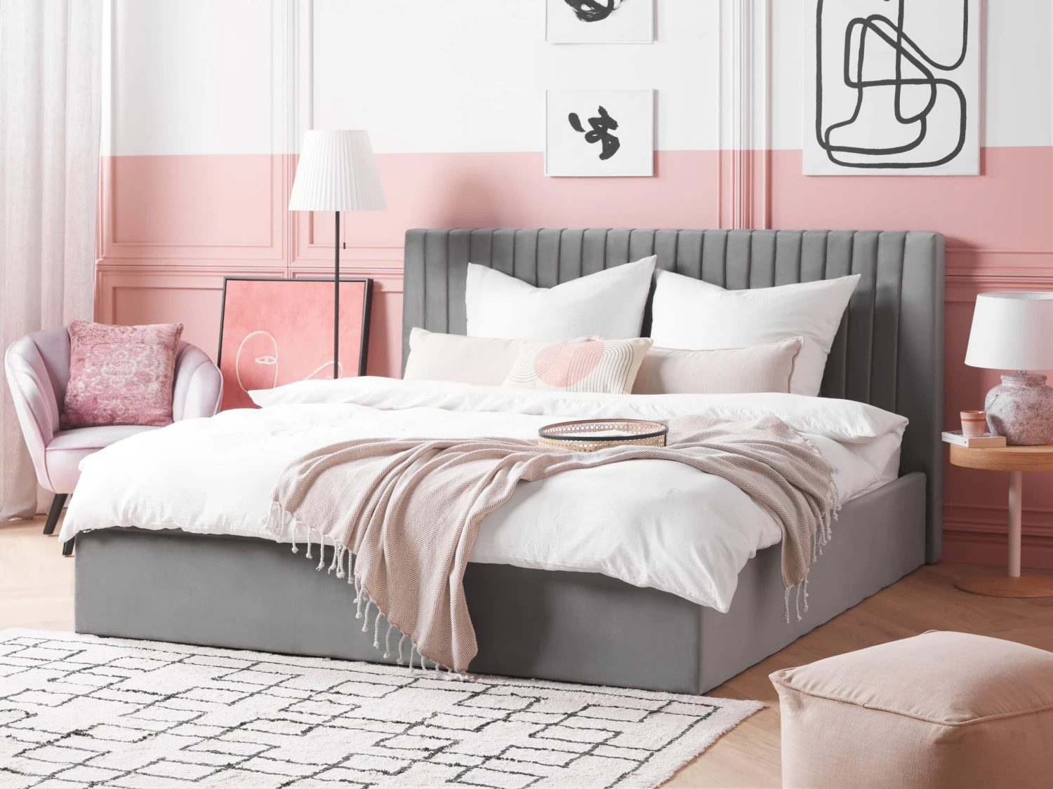 Sänky Sametti Säilytystila Harmaa VION Useita Kokoja 4 Sänky Sametti Säilytystila Harmaa VION Useita Kokoja - Image 2