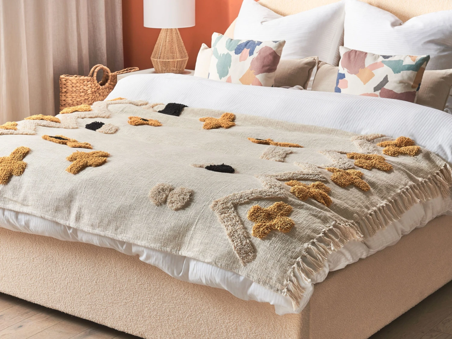 Huopa Puuvilla Beige/keltainen 130 X 180 Cm ADONI 4 Huopa Puuvilla Beige/keltainen 130 X 180 Cm ADONI - Image 2