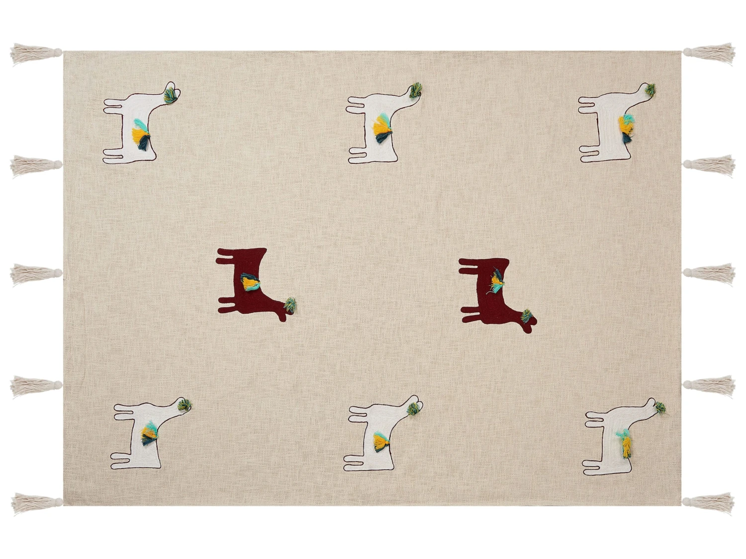 Huopa Puuvilla Beige/ruskea 130 X 180 Cm DEOGHAR 3 Huopa Puuvilla Beige/ruskea 130 X 180 Cm DEOGHAR