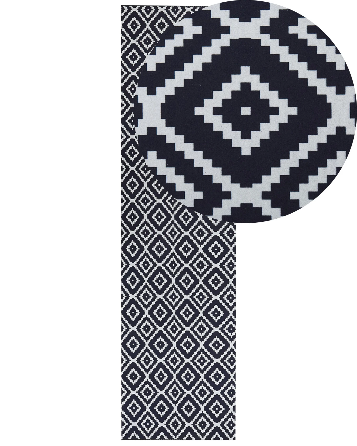 Matto Kangas Musta/valkoinen KARUNGAL Useita Kokoja