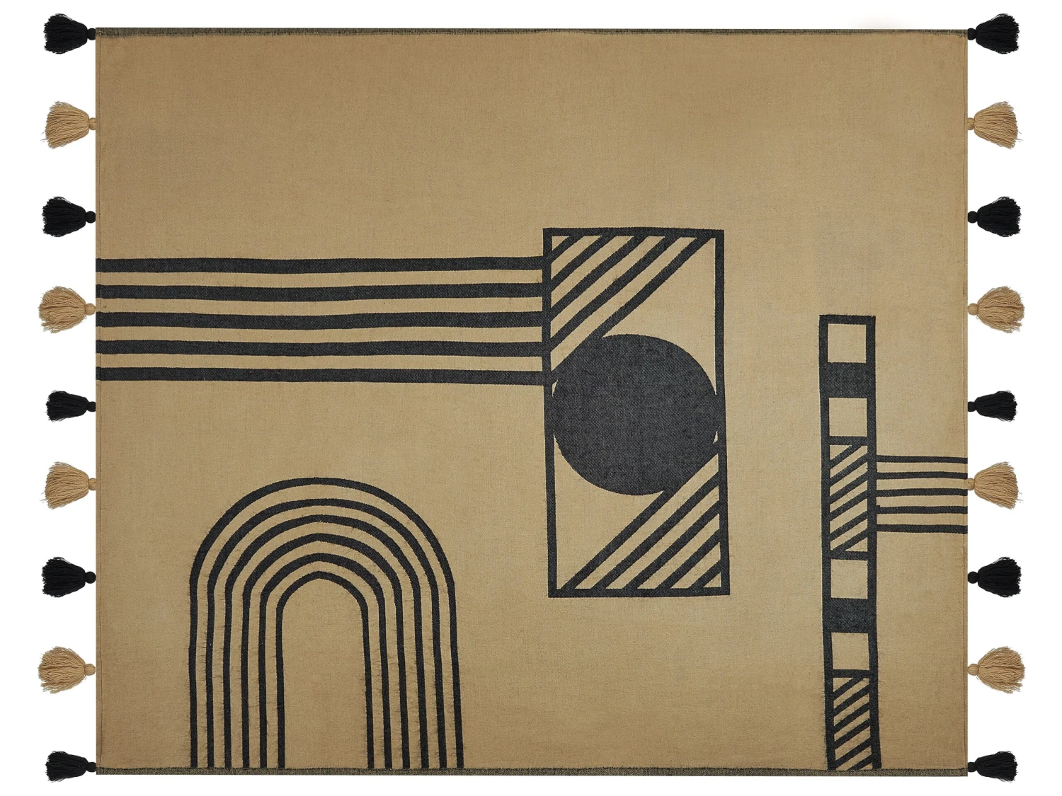 Viltti Akryyli Beige/musta 130 X 170 Cm THAPREK 3 Viltti Akryyli Beige/musta 130 X 170 Cm THAPREK