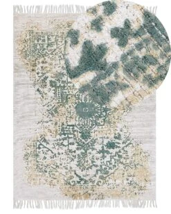 Matto Viskoosi Vaalea Beige/vihreä BOYALI Useita Kokoja