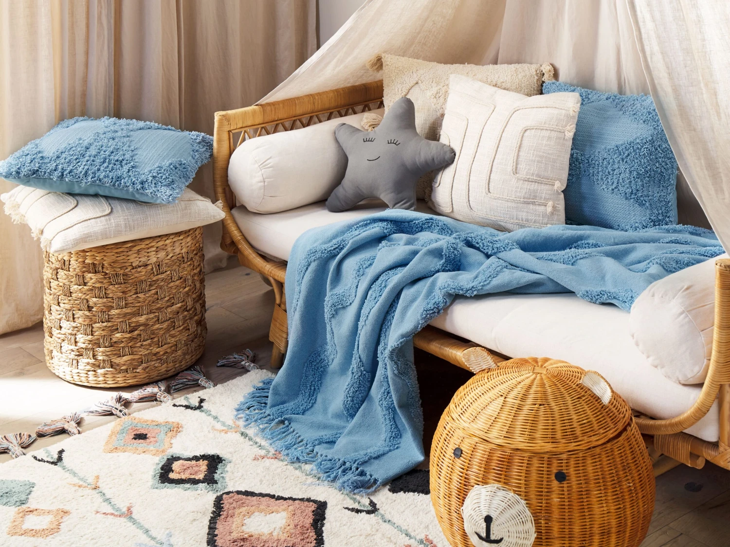 Viltti Puuvilla Sininen 125 X 150 Cm KHARI - Image 2