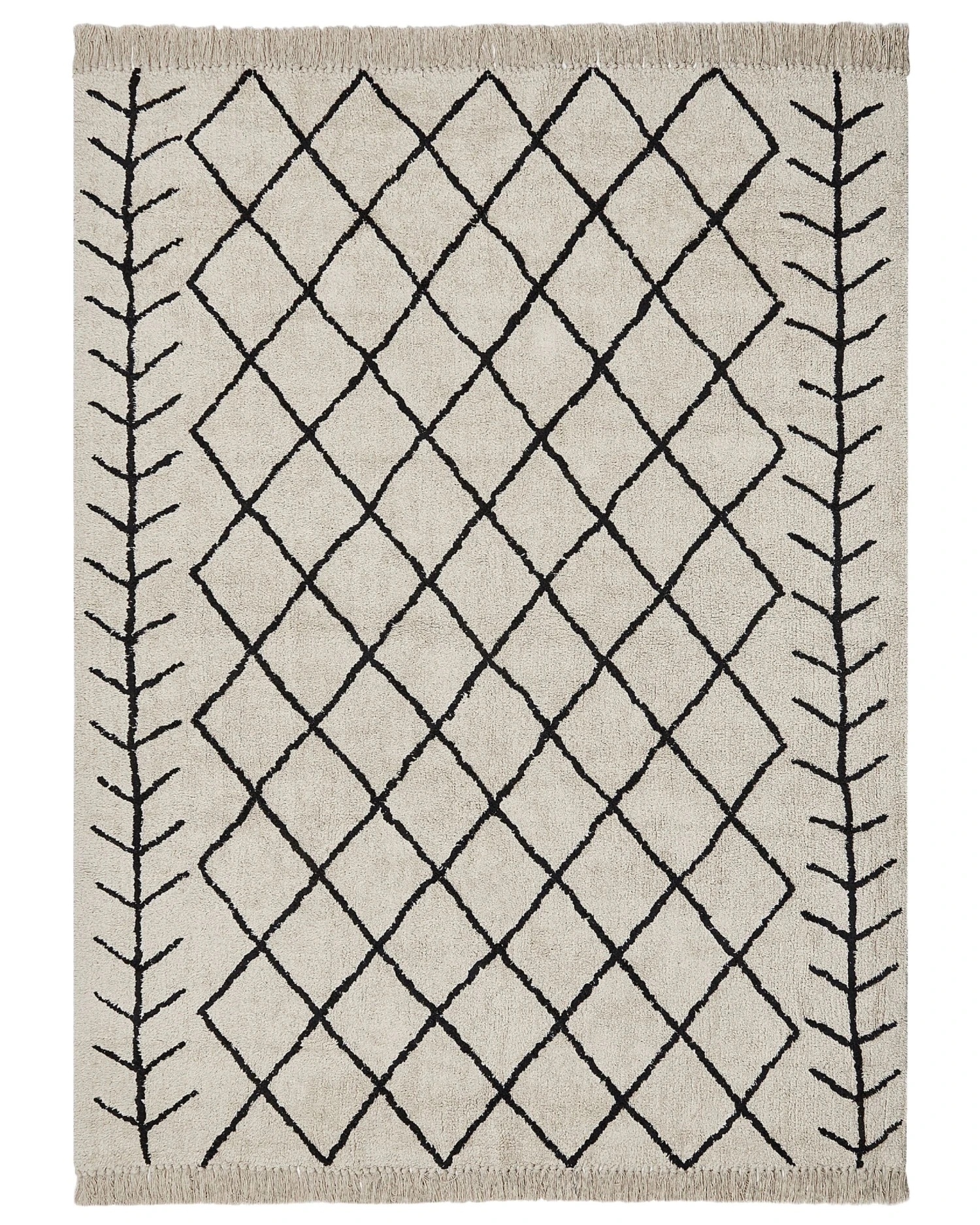 Matto Puuvilla Beige/musta BOZKIR Useita Kokoja
