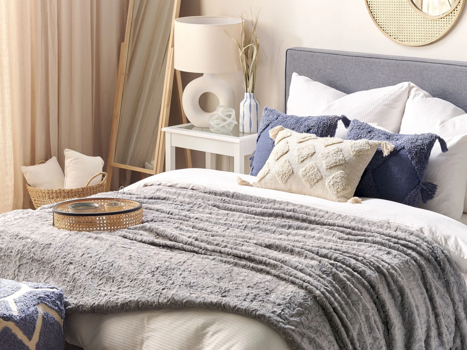 Huopa Kangas Vaaleanharmaa SARASWATI Useita Kokoja - Image 2