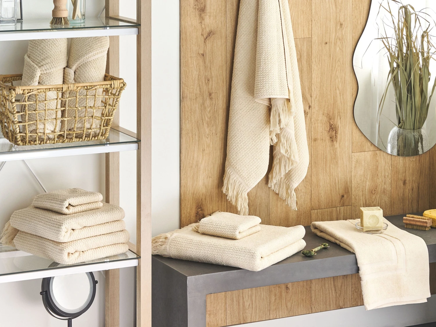 Pyyhesetti Puuvilla Beige 9 Kpl ATIU - Image 2