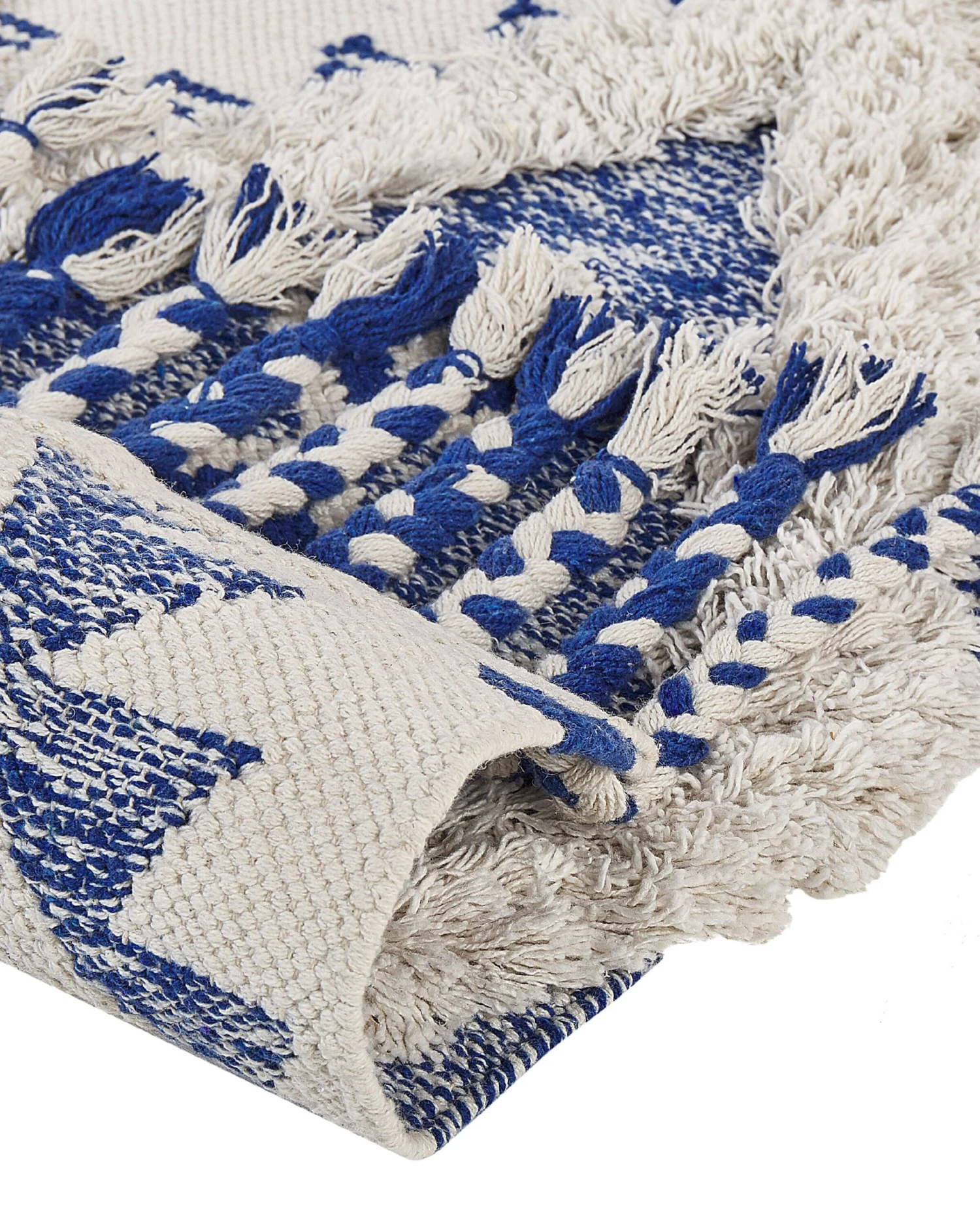 Matto Puuvilla Vaalea Beige/sininen MANAVGAT Useita Kokoja - Image 6