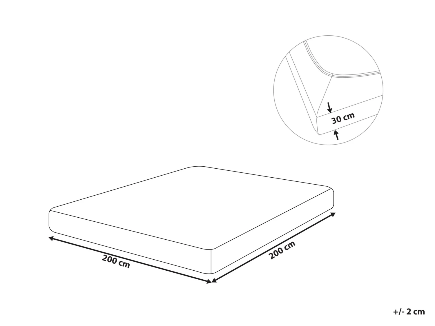 Puuvillalakana Muotoonommeltu Valkoinen JANBU Useita Kokoja - Image 6