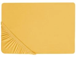 Puuvillalakana Muotoonommeltu Sinapinkeltainen JANBU Useita Kokoja