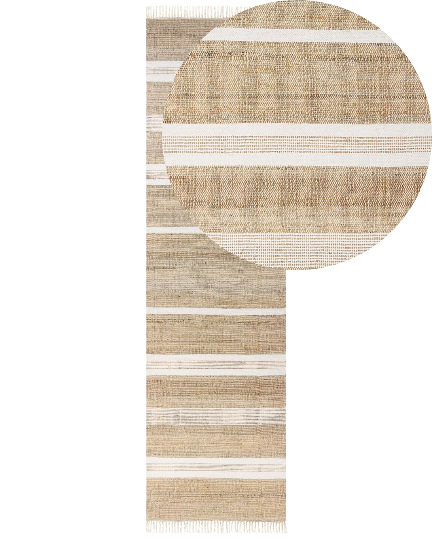 Matto Juutti Beige/valkoinen TALPUR Useita Kokoja