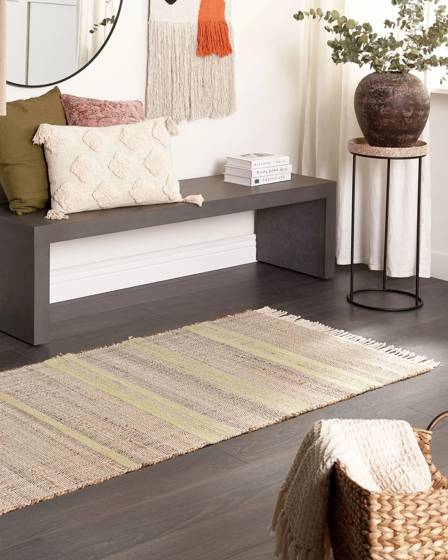 Matto Juutti Beige/vaaleanvihreä TALPUR Useita Kokoja 4 Matto Juutti Beige/vaaleanvihreä TALPUR Useita Kokoja - Image 2