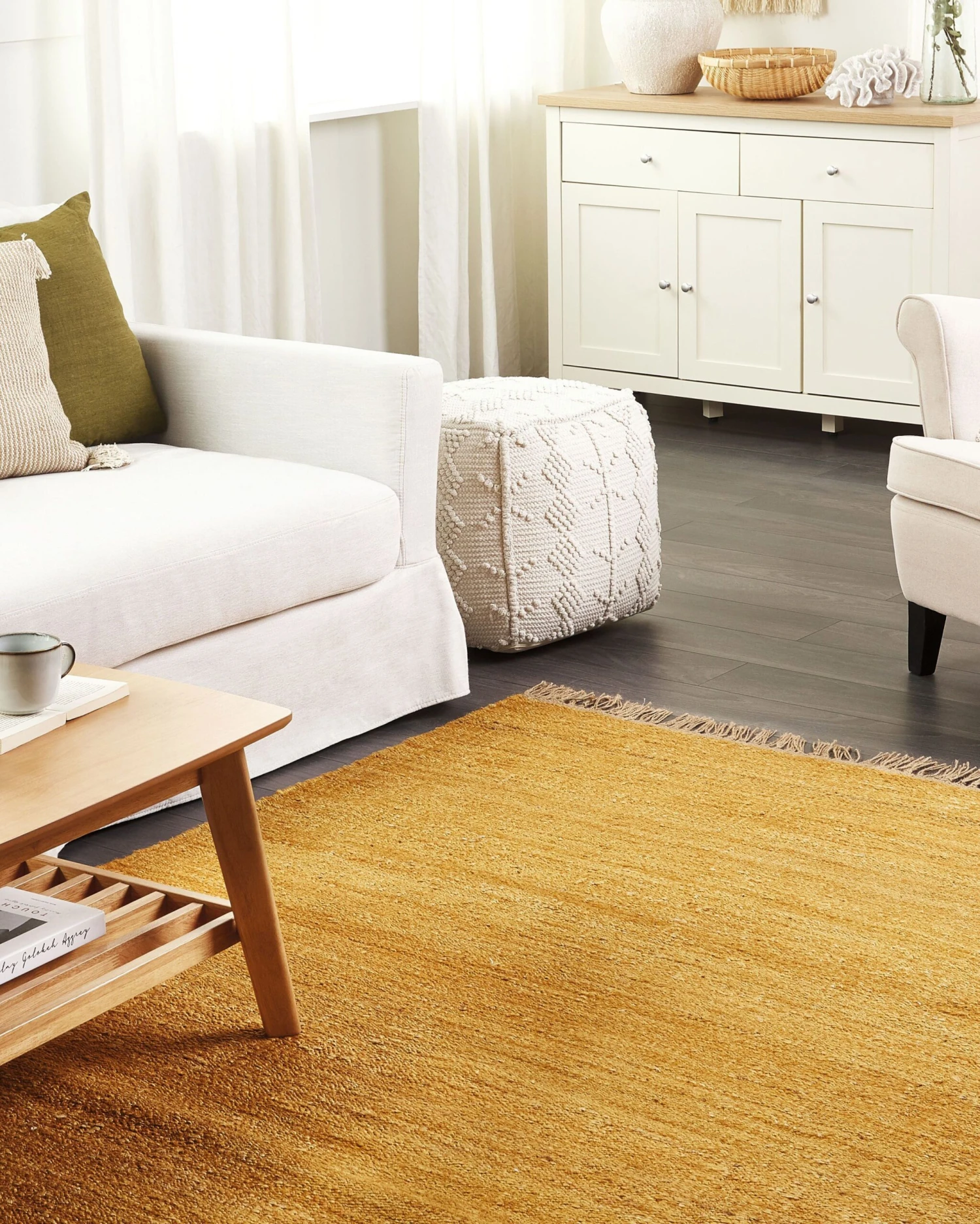 Matto Juutti Sinapinkeltainen LUNIA Useita Kokoja - Image 2