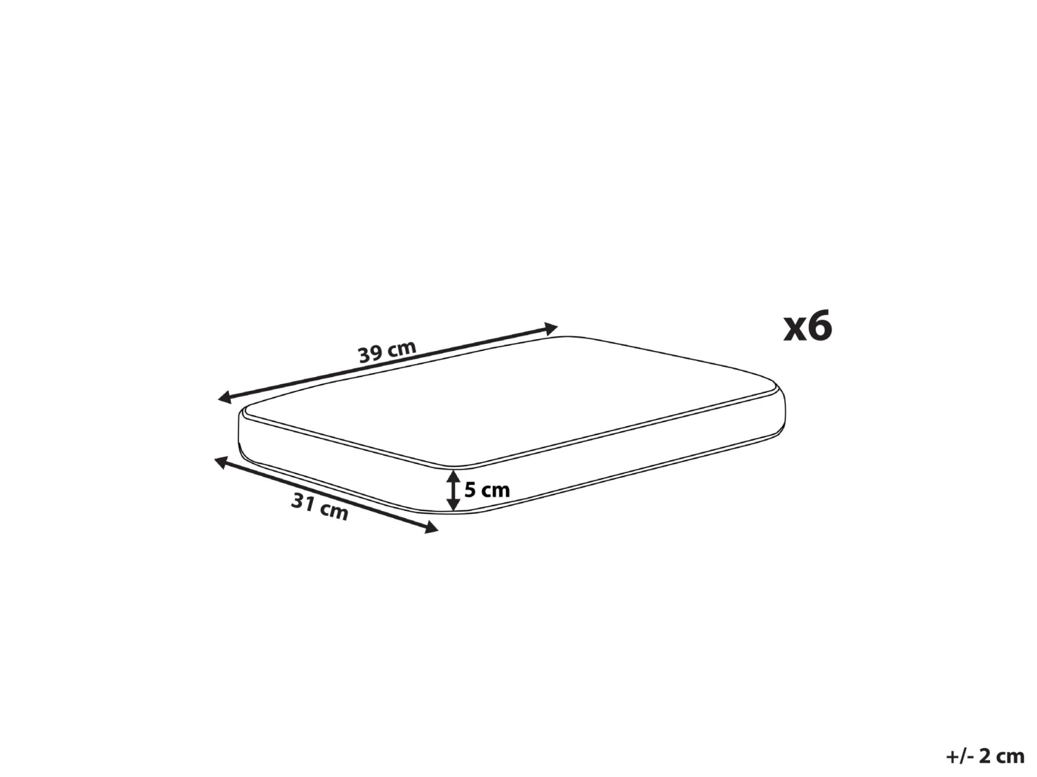 Puutarhatuolin Pehmuste Mintunvihreä/valkoinen 6 Kpl TOLVE - Image 7