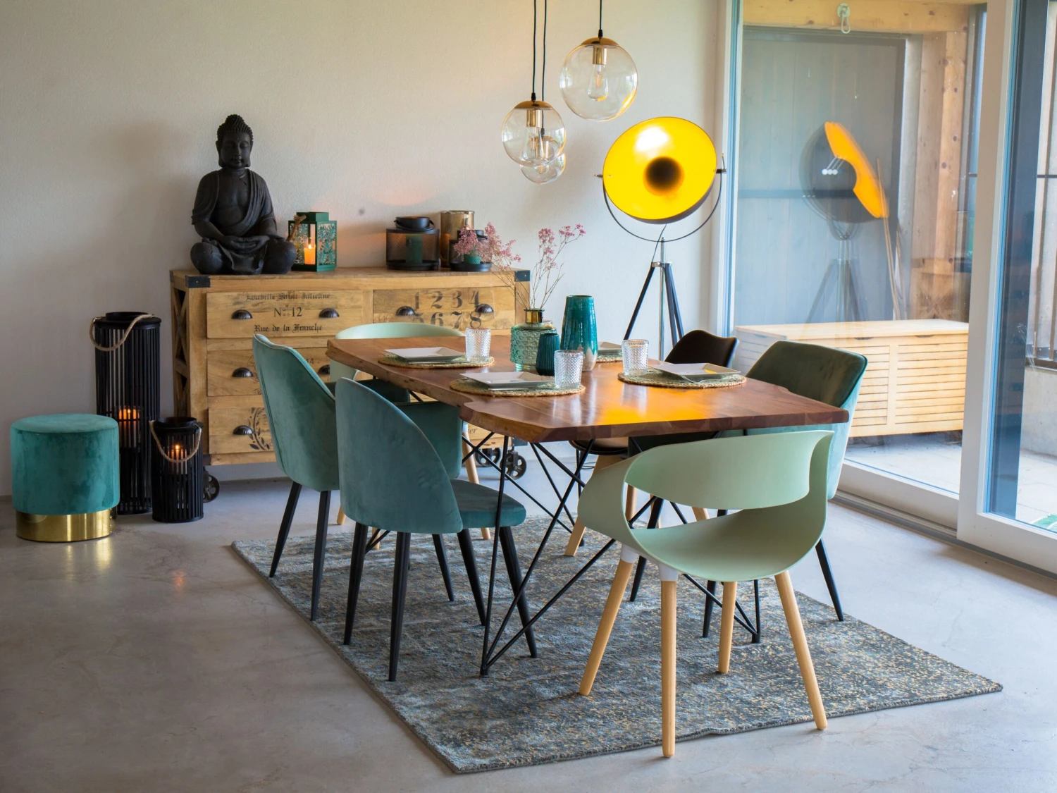 Matto Viskoosi Tummanharmaa/kulta ESEL Useita Kokoja - Image 3