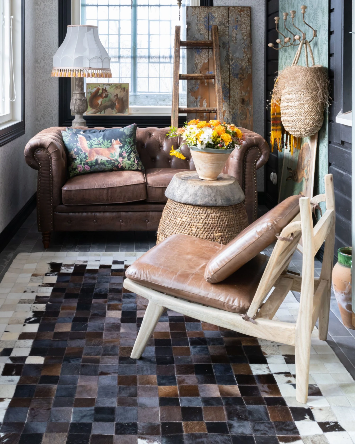 Matto Lehmännahka Ruskea/beige OKCULU Useita Kokoja 5 Matto Lehmännahka Ruskea/beige OKCULU Useita Kokoja - Image 3